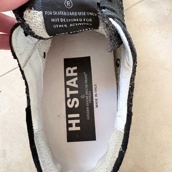 🌟 Golden Goose Hi Star Black Glitter Sneaker 🌟 - Picture 5 of 5